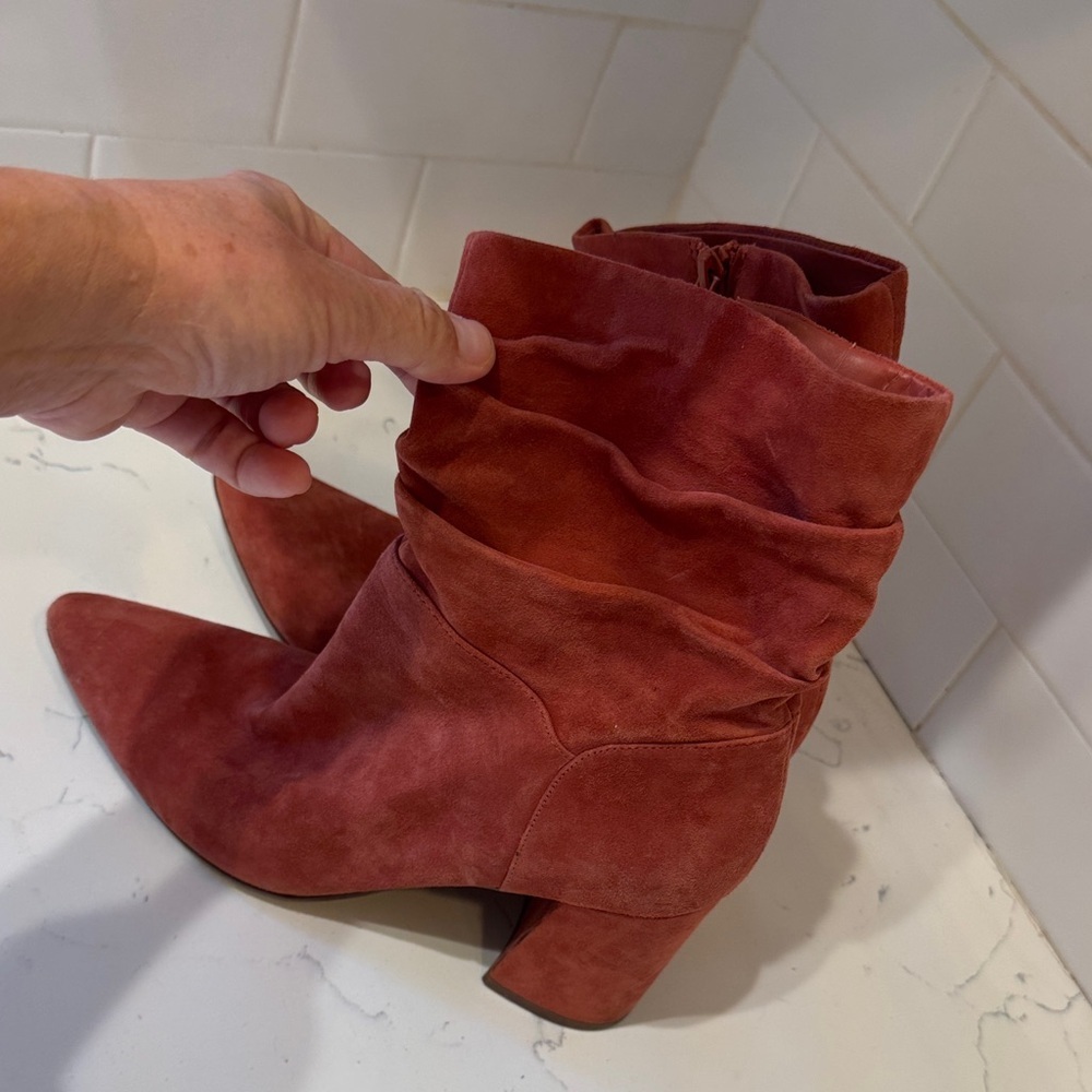 Naturalizer Elegant Rust Suede Ankle Boots 8.5 - Picture 4 of 7